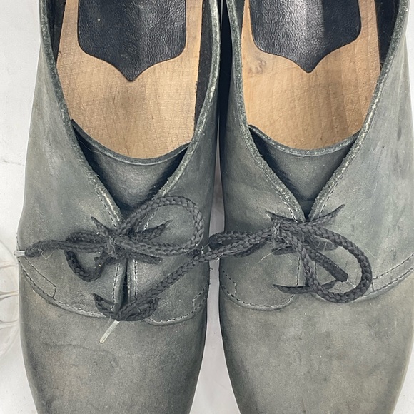 “VOLLSJO” of Sweden Handmade Clog Style Black Leather and Wood Ankle Boots. - Picture 7 of 16